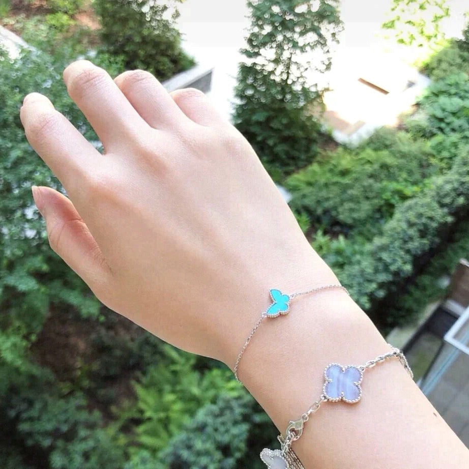 [⭐Renara]BUTTERFLY TURQUOISE BUTTERFLY BRACELET SILVER