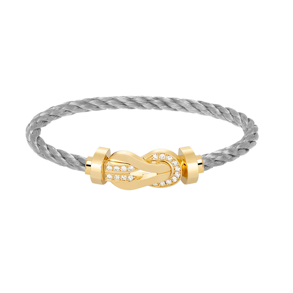 [⭐Renara]CHANCE LARGE 8 FIGURE BUCKLE HALF DIAMOND BRACELET GOLD