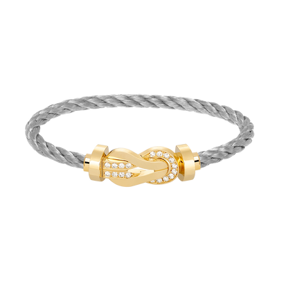 [⭐Renara]CHANCE LARGE 8 FIGURE BUCKLE HALF DIAMOND BRACELET GOLD