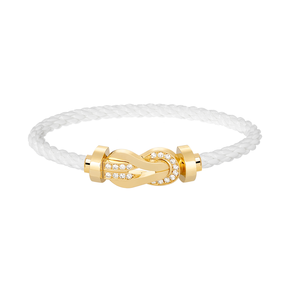 [⭐Renara]CHANCE LARGE 8 FIGURE BUCKLE HALF DIAMOND BRACELET GOLD