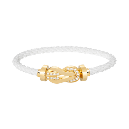 [⭐Renara]CHANCE LARGE 8 FIGURE BUCKLE HALF DIAMOND BRACELET GOLD