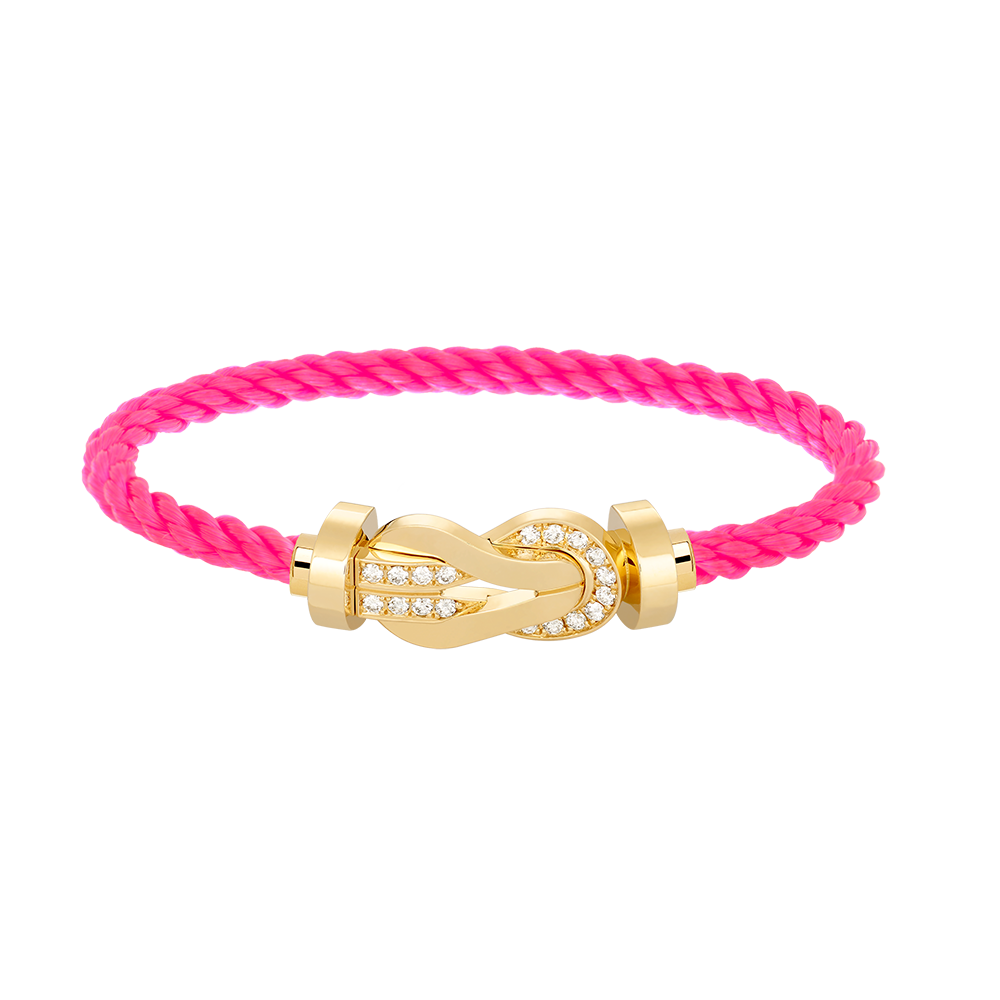 [⭐Renara]CHANCE LARGE 8 FIGURE BUCKLE HALF DIAMOND BRACELET GOLD