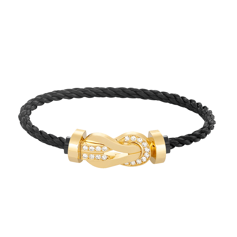 [⭐Renara]CHANCE LARGE 8 FIGURE BUCKLE HALF DIAMOND BRACELET GOLD