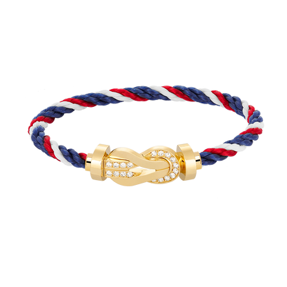 [⭐Renara]CHANCE LARGE 8 FIGURE BUCKLE HALF DIAMOND BRACELET GOLD