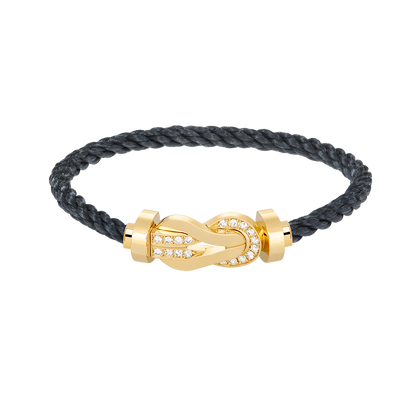 [⭐Renara]CHANCE LARGE 8 FIGURE BUCKLE HALF DIAMOND BRACELET GOLD