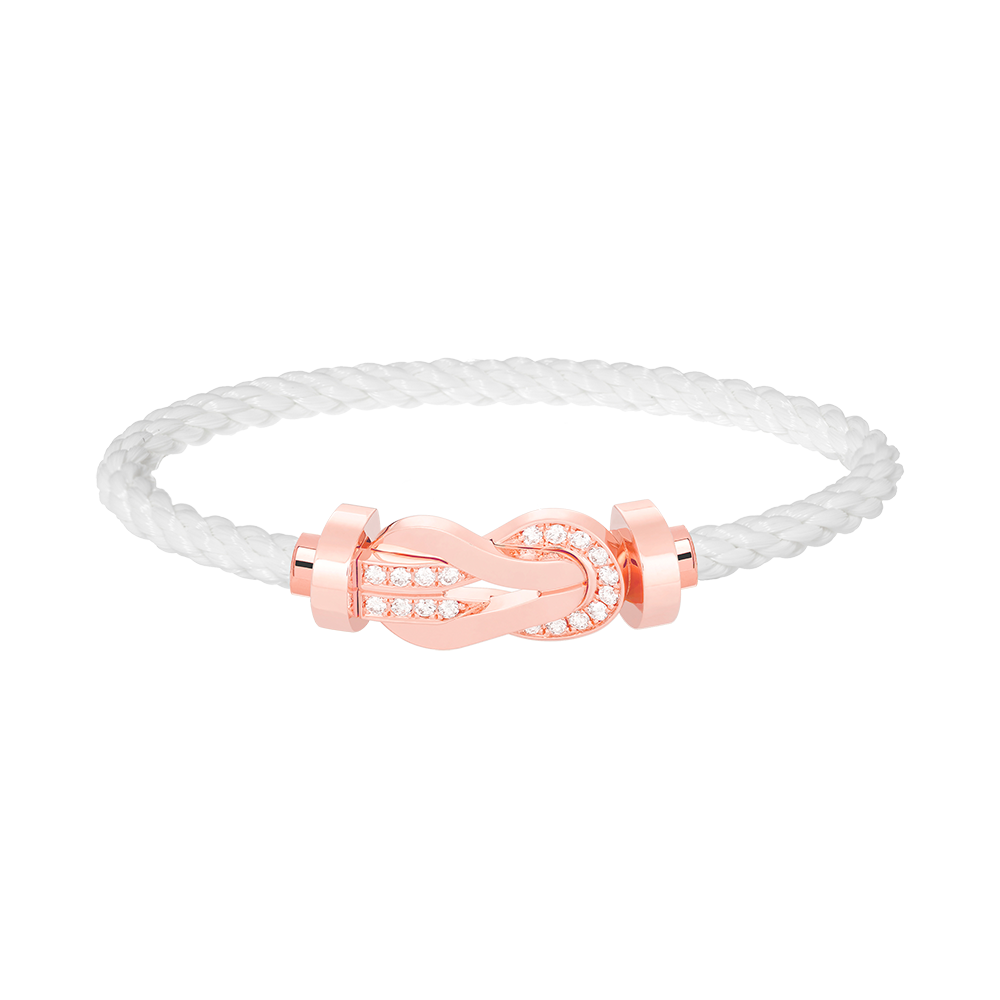 [⭐Renara]CHANCE LARGE 8 FIGURE BUCKLE HALF DIAMOND BRACELET ROSE GOLD