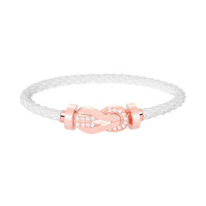 [⭐Renara]CHANCE LARGE 8 FIGURE BUCKLE HALF DIAMOND BRACELET ROSE GOLD