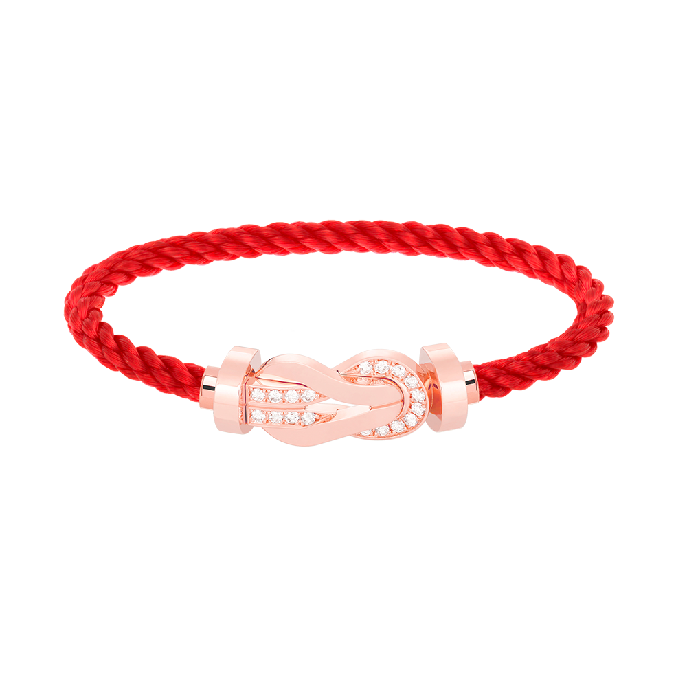 [⭐Renara]CHANCE LARGE 8 FIGURE BUCKLE HALF DIAMOND BRACELET ROSE GOLD