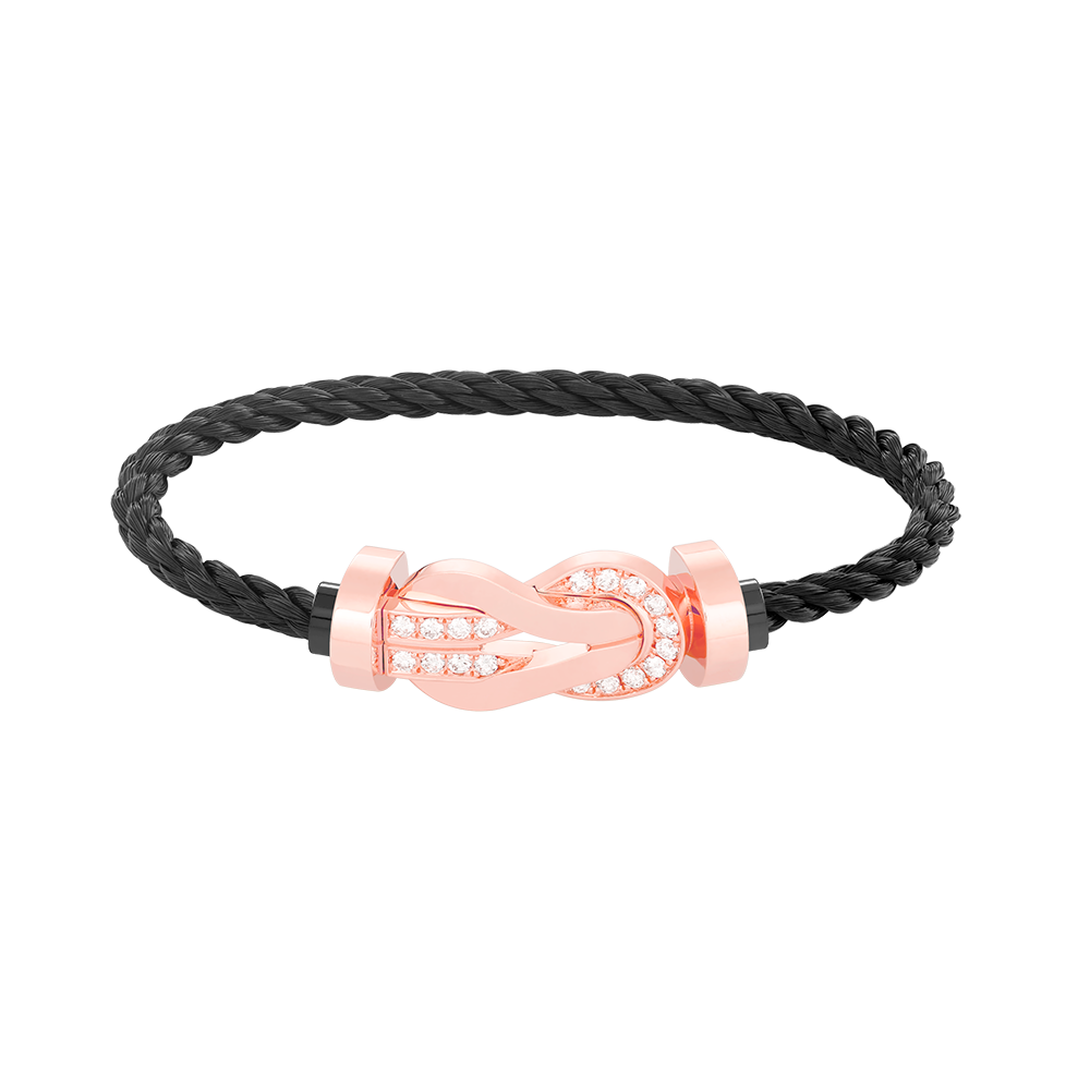 [⭐Renara]CHANCE LARGE 8 FIGURE BUCKLE HALF DIAMOND BRACELET ROSE GOLD