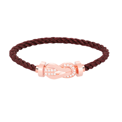 [⭐Renara]CHANCE LARGE 8 FIGURE BUCKLE HALF DIAMOND BRACELET ROSE GOLD