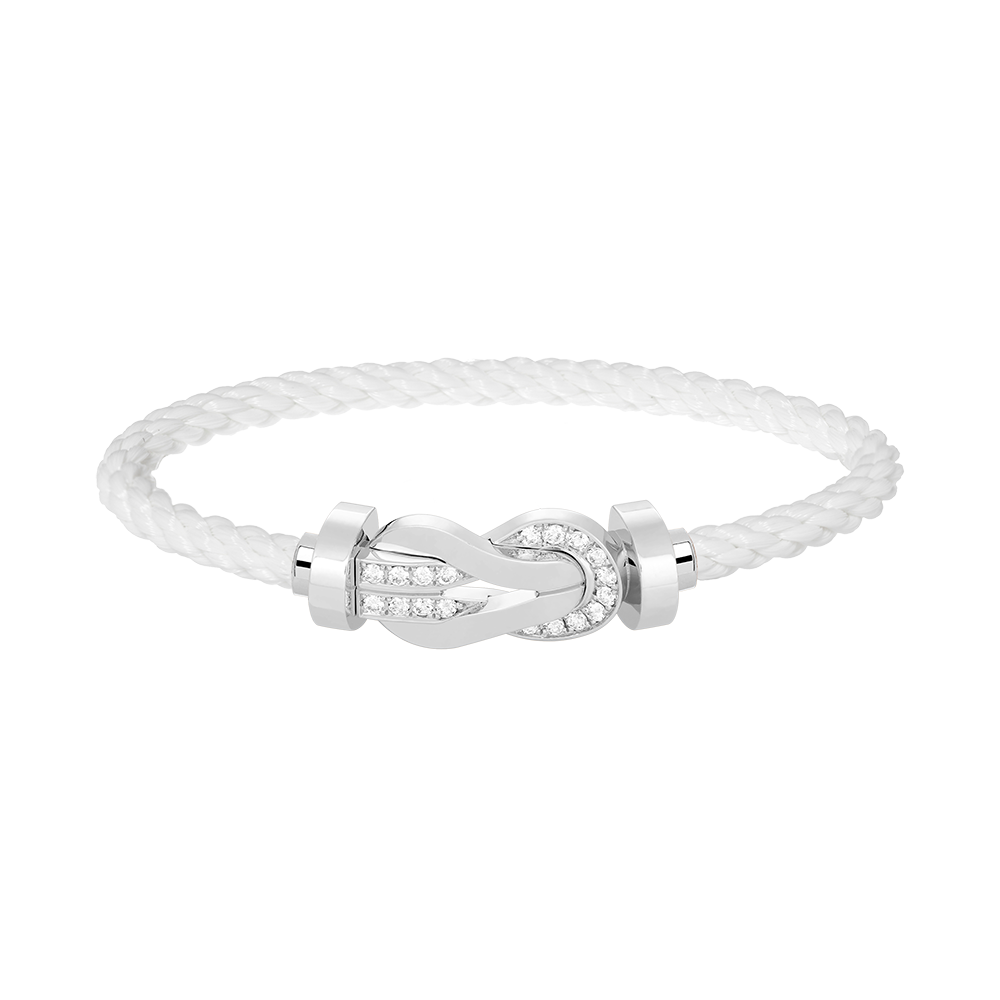 [⭐Renara]CHANCE LARGE 8 FIGURE BUCKLE HALF DIAMOND BRACELET SILVER