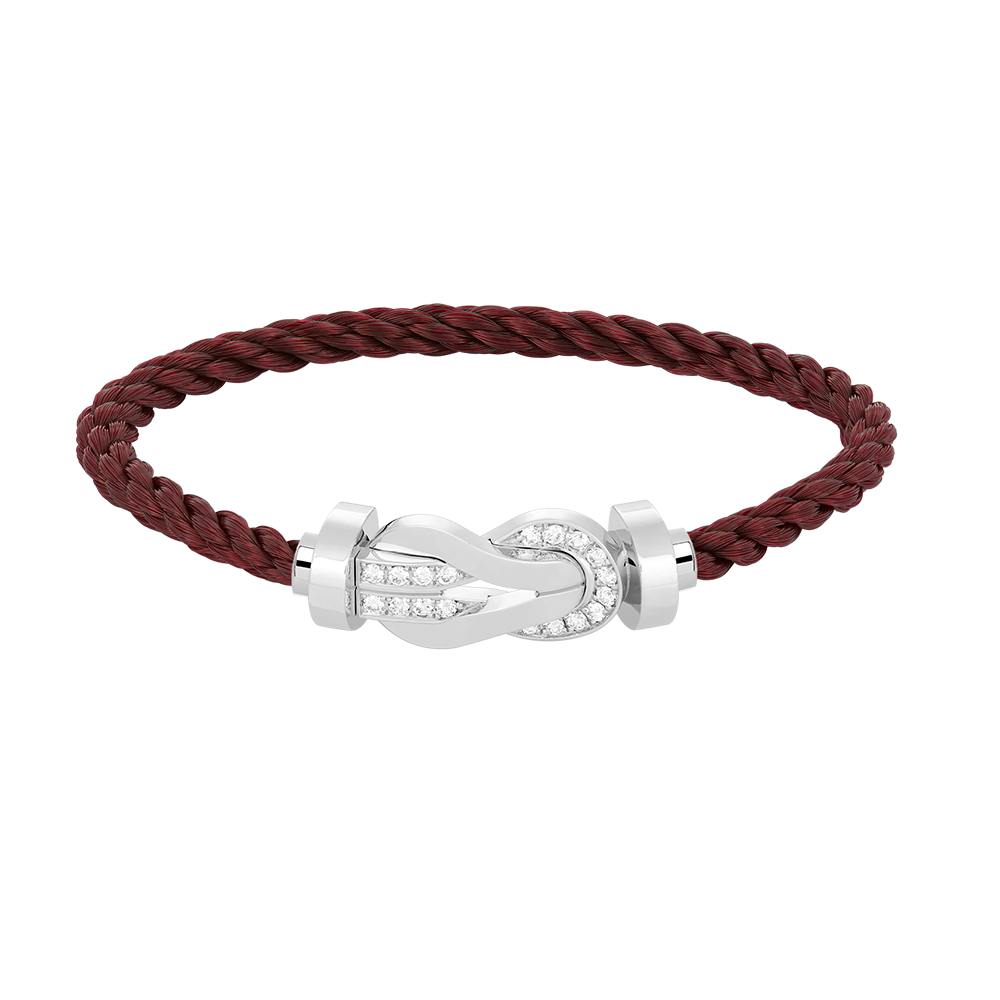 [⭐Renara]CHANCE LARGE 8 FIGURE BUCKLE HALF DIAMOND BRACELET SILVER