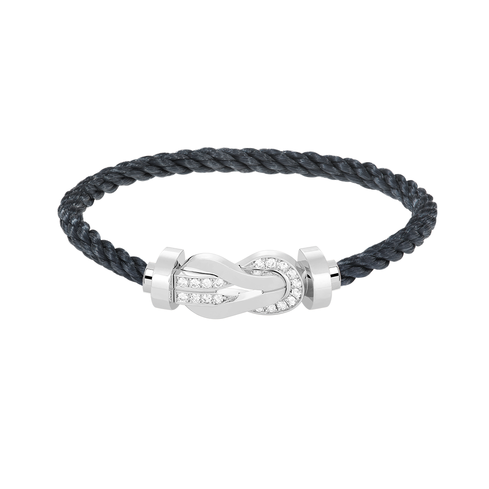 [⭐Renara]CHANCE LARGE 8 FIGURE BUCKLE HALF DIAMOND BRACELET SILVER