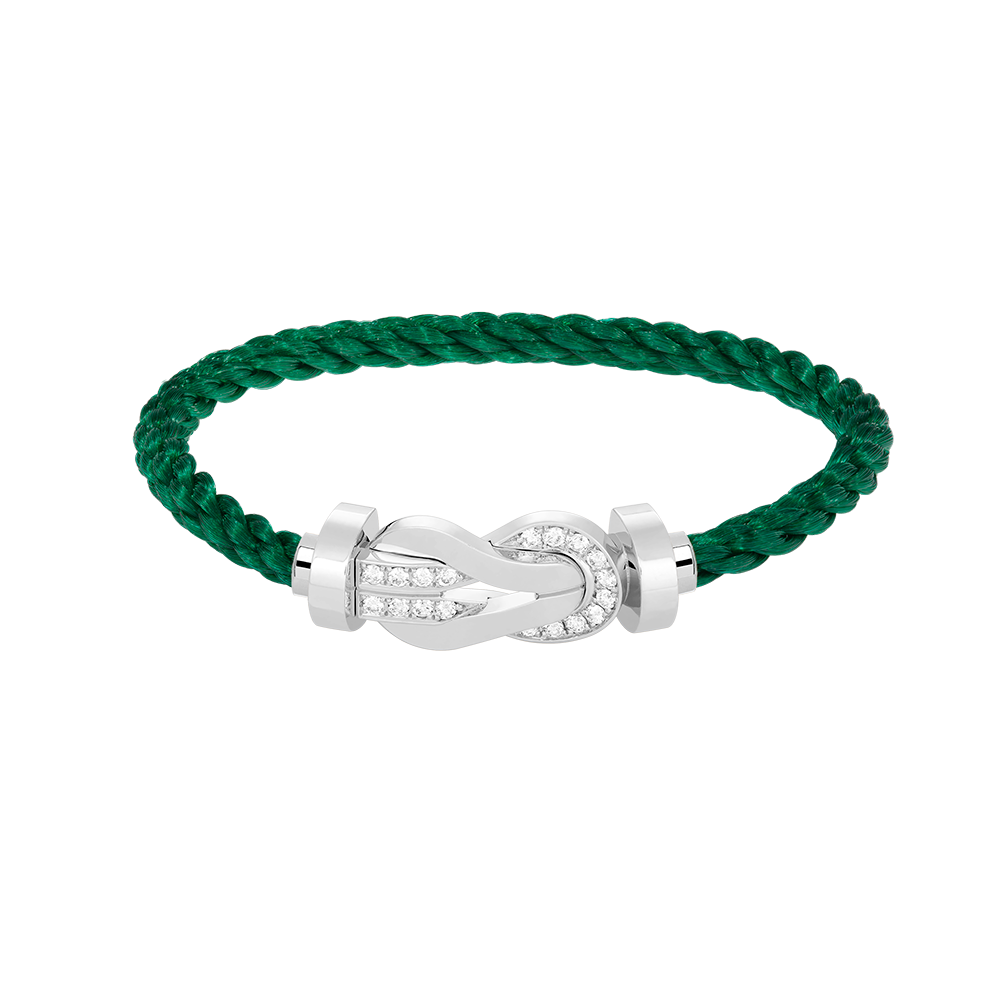 [⭐Renara]CHANCE LARGE 8 FIGURE BUCKLE HALF DIAMOND BRACELET SILVER