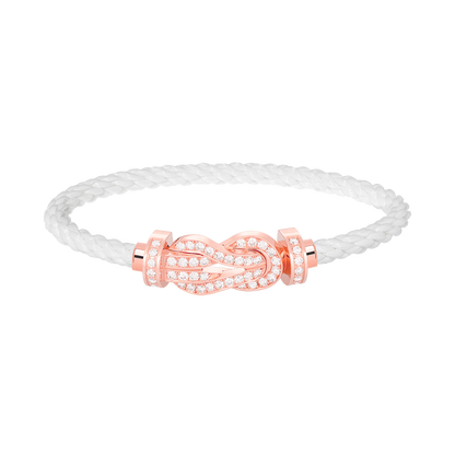 [⭐Renara]CHANCE LARGE 8 FIGURE BUCKLE FULL DIAMOND BRACELET ROSE GOLD