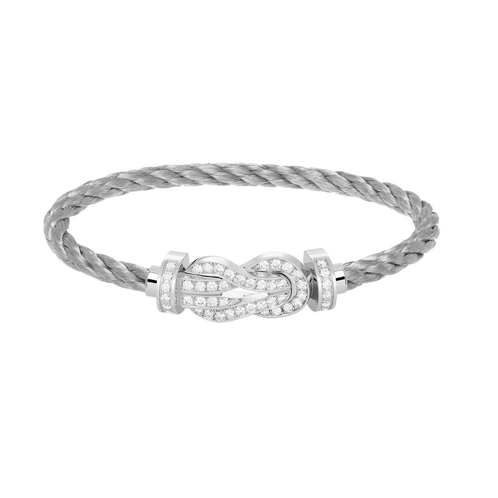 [⭐Renara]CHANCE LARGE 8 FIGURE BUCKLE FULL DIAMOND BRACELET SILVER