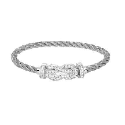 [⭐Renara]CHANCE LARGE 8 FIGURE BUCKLE FULL DIAMOND BRACELET SILVER