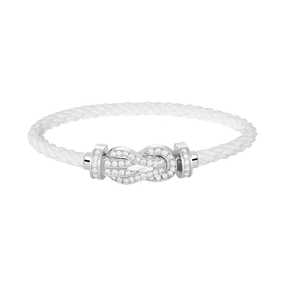 [⭐Renara]CHANCE LARGE 8 FIGURE BUCKLE FULL DIAMOND BRACELET SILVER