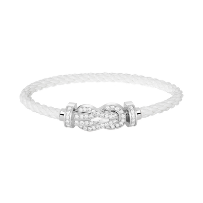 [⭐Renara]CHANCE LARGE 8 FIGURE BUCKLE FULL DIAMOND BRACELET SILVER