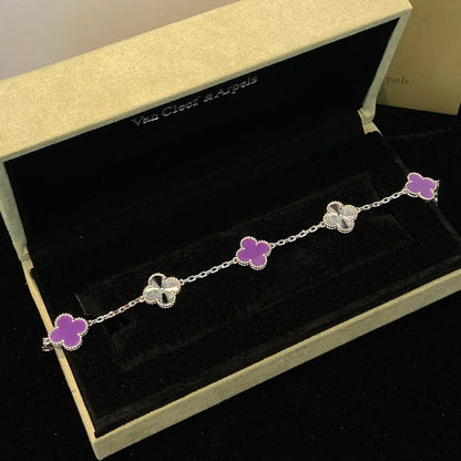 [⭐Renara] CLOVER 5 MOTIF VIOLET BRACELET COLLECTION