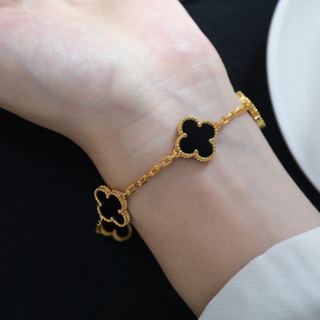 [⭐Renara] CLOVER 5 MOTIF ONYXS BRACELET COLLECTION