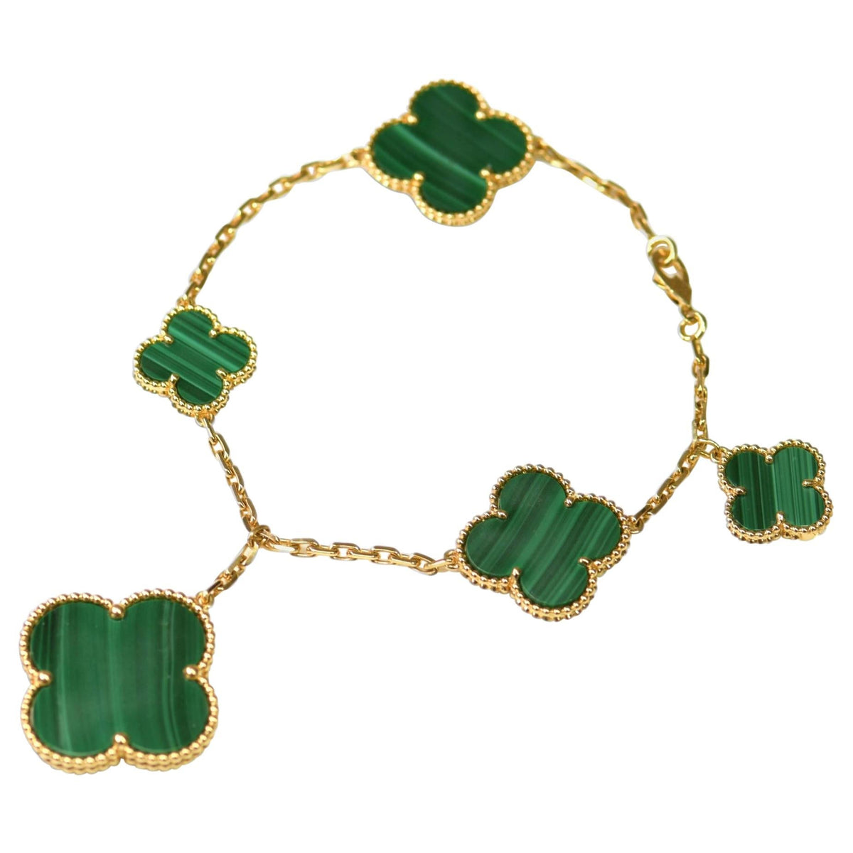 [⭐Renara]MAGIC CLOVER MALACHITE GOLD BRACELET 5 MOTIFS