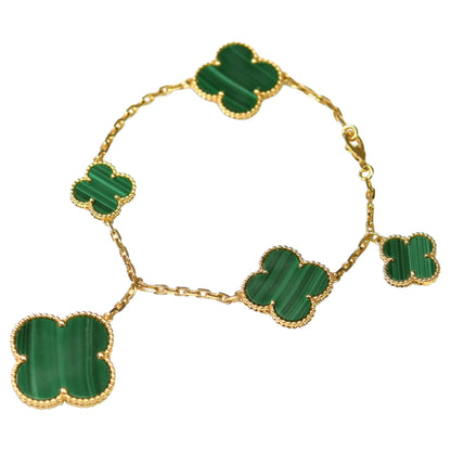 [⭐Renara]MAGIC CLOVER MALACHITE GOLD BRACELET 5 MOTIFS