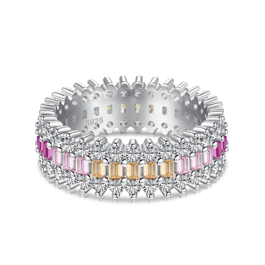 [Lucky Jewelry]Ornate Colorful Radiant Cut Daily Ring