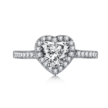[Lucky Jewelry]Eternity Splashy Romantic Heart Shape Lover Ring