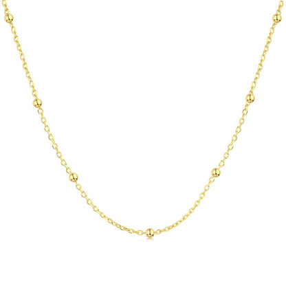 [Lucky Jewelry]Small Bead Clavicle Chain Simple Necklace