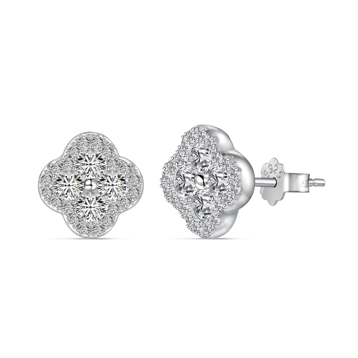 [Lucky Jewelry]Four-Leaf Clover Flower Shaped Earrings
