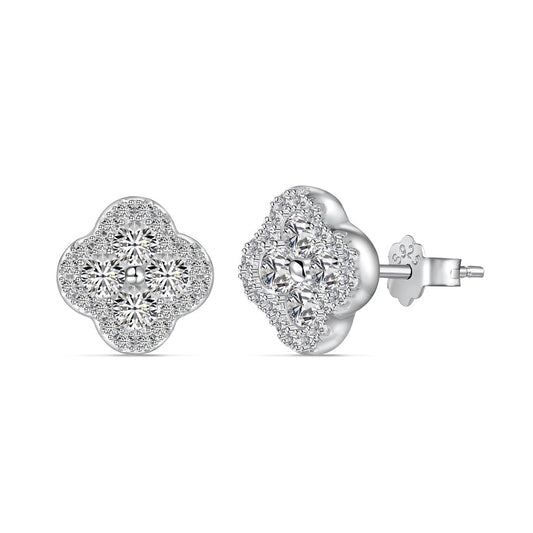 [Lucky Jewelry]Four-Leaf Clover Flower Shaped Earrings