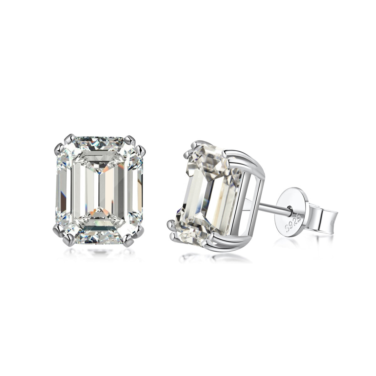 [Lucky Jewelry]Dazzling Square Shape Earrings