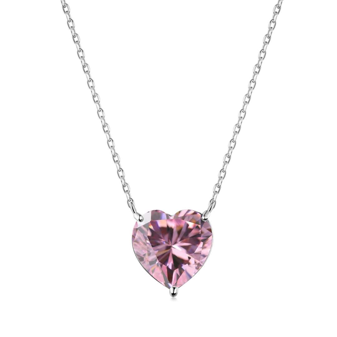 [Lucky Jewelry]6.0 carat Radiant Heart Shape Necklace