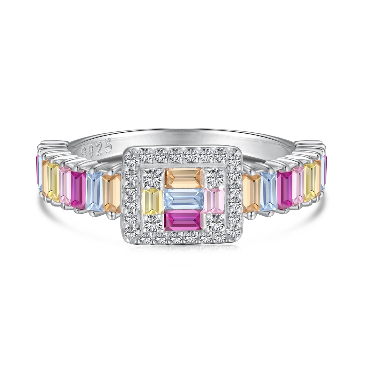 [Lucky Jewelry]Exquisite Colorful Radiant Cut Party Ring