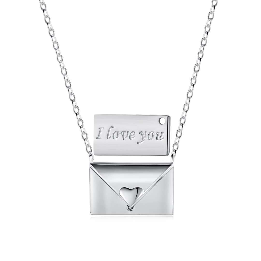 [Lucky Jewelry]Envelope Heart Shape Mother's Day Necklace
