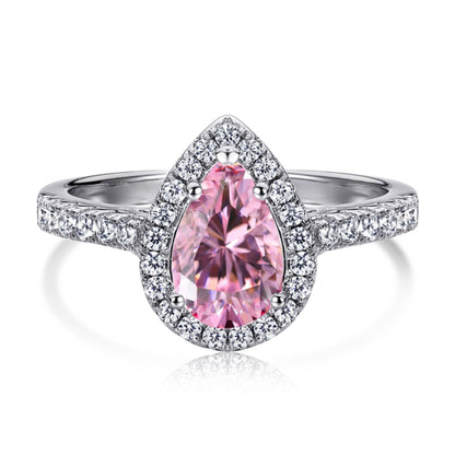[Lucky Jewelry]1.0 Carat Luxurious Resplendent Water Drop Shape Wedding Ring