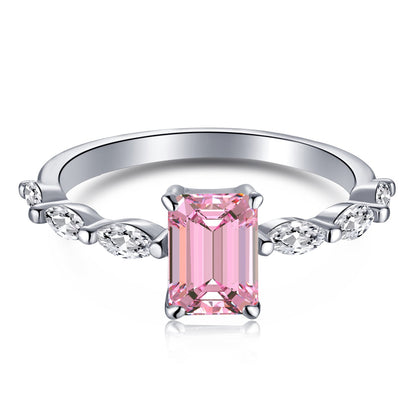 [Lucky Jewelry]1.0 Carat Dainty Resplendent Radiant Cut Daily Ring