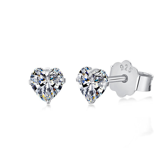[Lucky Jewelry]Luckyling Heart Shaped Simple Earrings