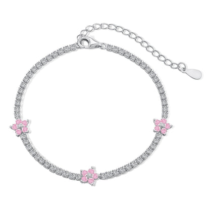 [Lucky Jewelry]Luckyling Flower Shape Tennis Bracelet