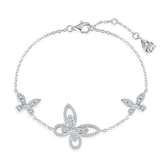 [Lucky Jewelry]Delicate Butterfly Pendant Bracelet