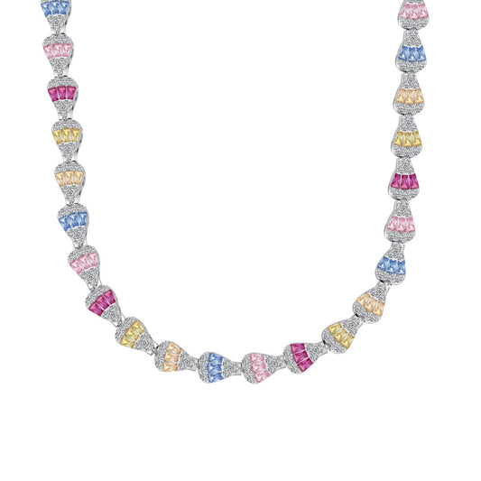 [Lucky Jewelry]Radiant Colorful Rainbow Necklace