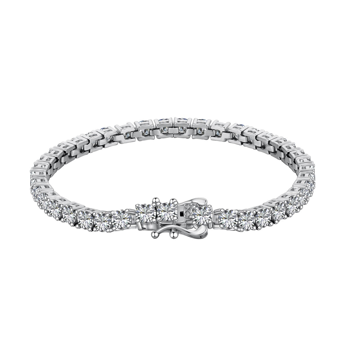 [Lucky Jewelry]Luxurious Ornate Round Cut Tennis Bracelet