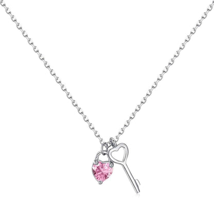 [Lucky Jewelry]Unique Heart Shape Key Pendent Necklace