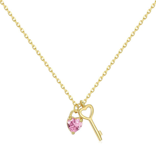 [Lucky Jewelry]Unique Heart Shape Key Pendent Necklace