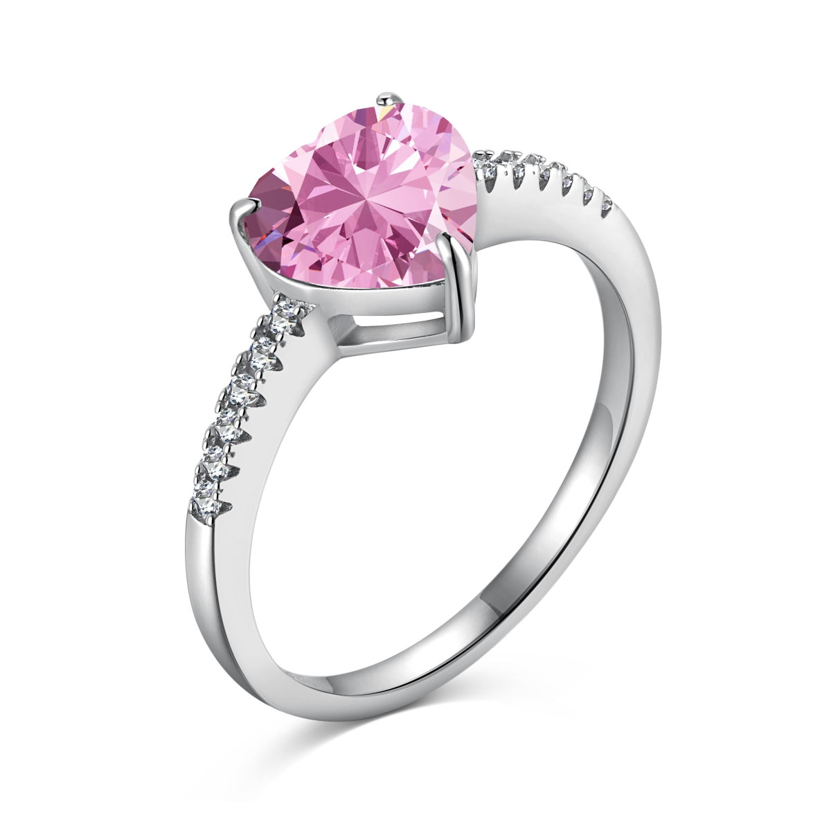 [Lucky Jewelry]2.0 Carat Dazzling Lustrous Heart Cut Lover Ring