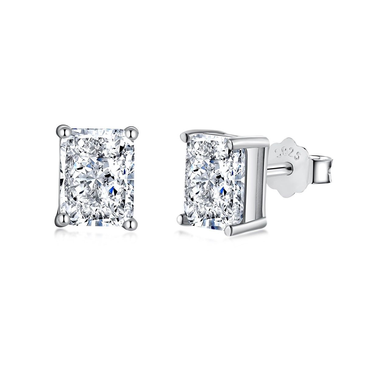 [Lucky Jewelry]Radiant Luxurious Princess Cut Daily Earrings