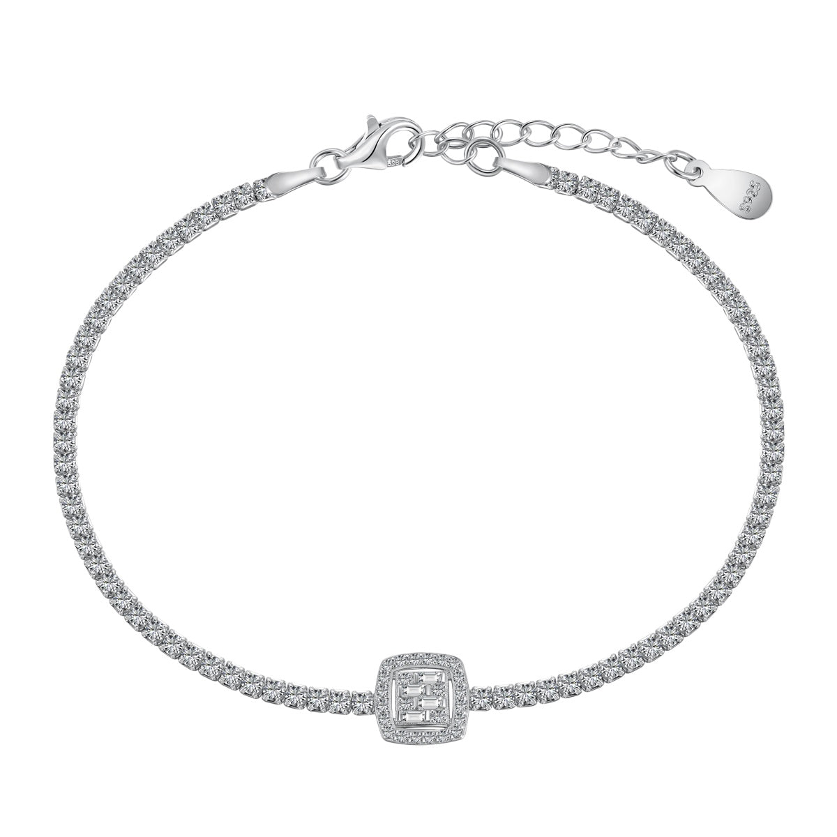 [Lucky Jewelry]Luxurious Dazzling Square Shape Banquet Bracelet
