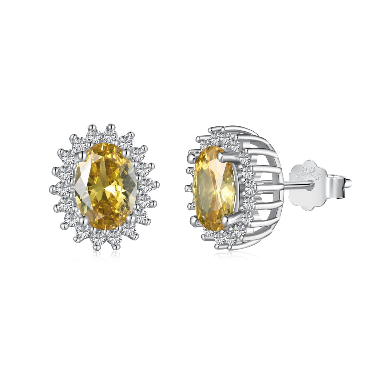 [Lucky Jewelry]Delicate Radiant Oval Cut Daily Earrings