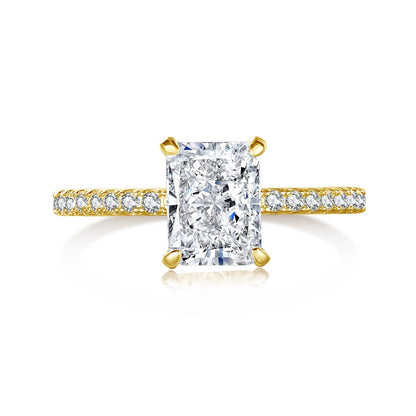 [Lucky Jewelry]2.0 Carat Dazzling Luckyling Radiant Cut Party Ring